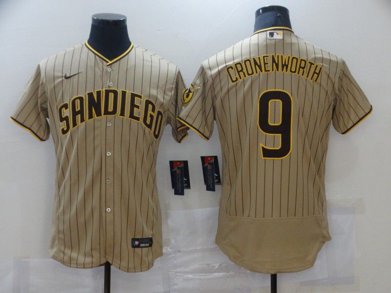 Men San Diego Padres #9 Cronenworth brown stripe Elite 2021 Nike MLB Jersey->san francisco giants->MLB Jersey